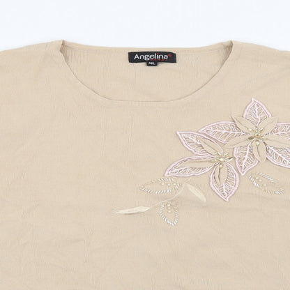 Womens UK Size M Angelina Beige Pullover Jumper