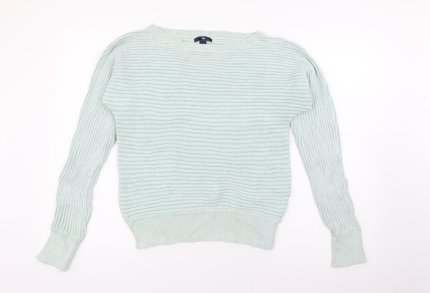 Gap Womens Green Scoop Neck  Cotton Pullover Jumper Size S