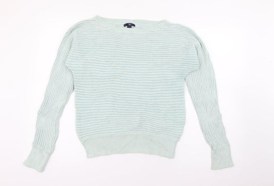 Gap Womens Green Scoop Neck  Cotton Pullover Jumper Size S