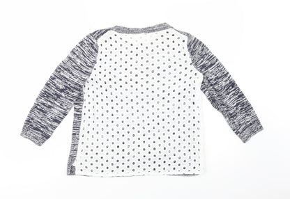 Gap Womens Blue Crew Neck  Cotton Pullover Jumper Size S