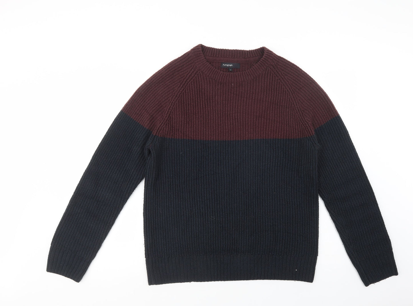 Autograph Mens Beige Crew Neck  Acrylic Pullover Jumper Size M