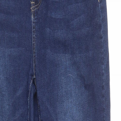 SheIn Womens Blue  Cotton Skinny Jeans Size L L31 in Regular Button