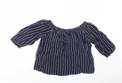 Womens UK Size 8 New Look Blue Basic Blouse