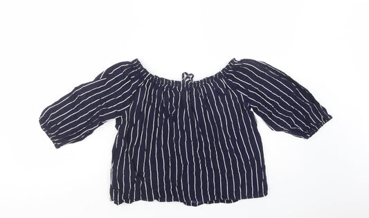 Womens UK Size 8 New Look Blue Basic Blouse