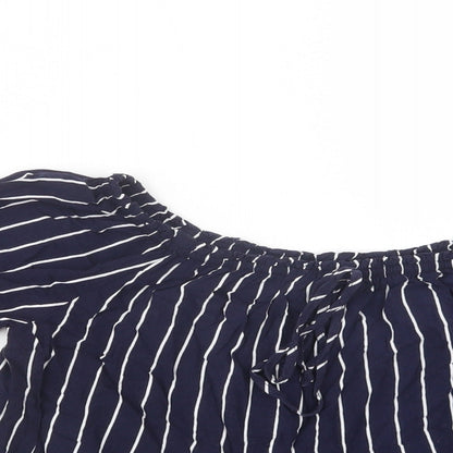 Womens UK Size 8 New Look Blue Basic Blouse