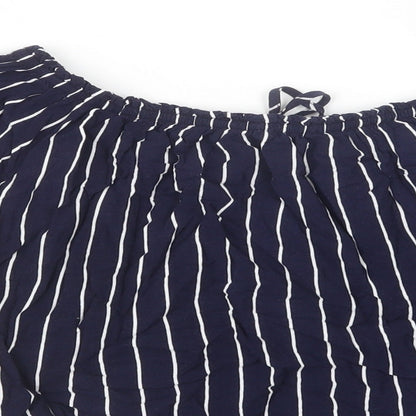 Womens UK Size 8 New Look Blue Basic Blouse
