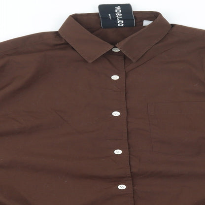 Womens UK Size 4 COLLUSION Brown Basic Button-Up