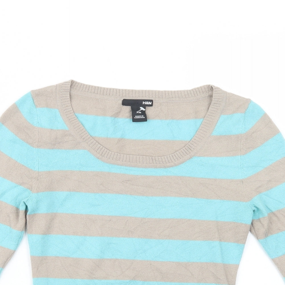 Womens UK Size XS H&M Blue Pullover Jumper