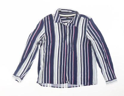 Womens UK Size 12 Brandtex Blue Basic Button-Up
