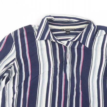 Womens UK Size 12 Brandtex Blue Basic Button-Up