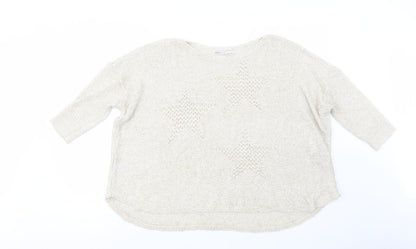 Womens UK Size L Only Beige Pullover Jumper