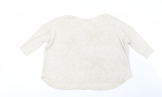 Womens UK Size L Only Beige Pullover Jumper