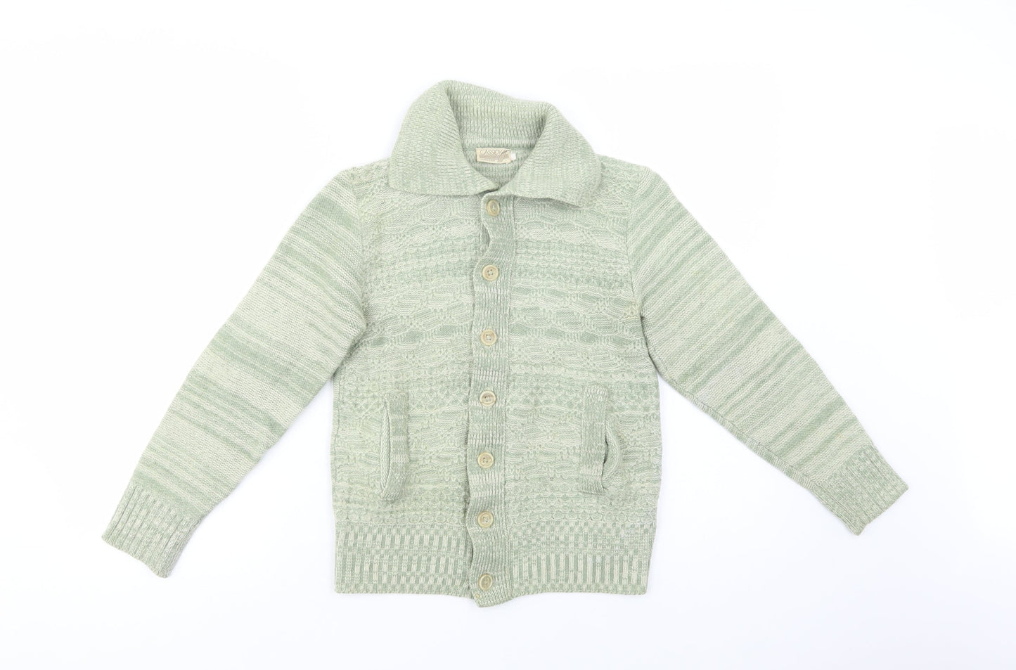 Cassidy Womens Green Collared  Wool Cardigan Jumper Size S