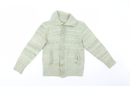 Cassidy Womens Green Collared  Wool Cardigan Jumper Size S