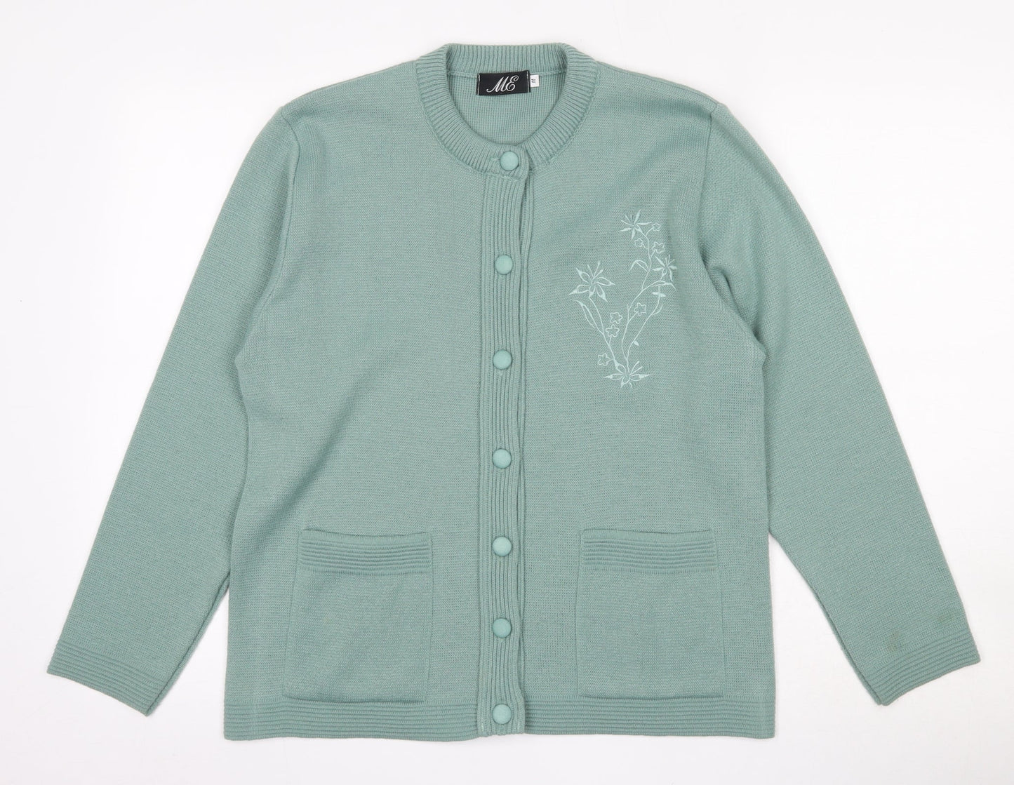Womens UK Size M ME Green Cardigan Jumper