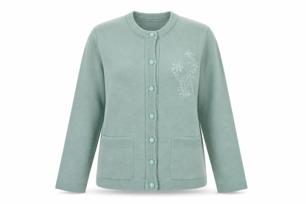 Womens UK Size M ME Green Cardigan Jumper