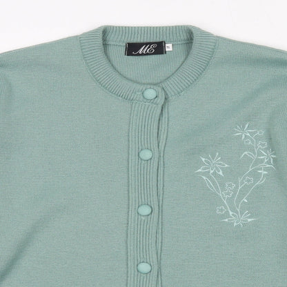 Womens UK Size M ME Green Cardigan Jumper