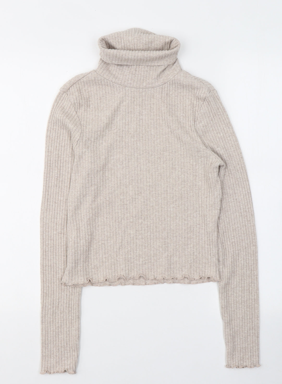 New Look Girls Beige  Polyester Jersey Casual Size 14-15 Years Roll Neck