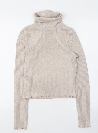 New Look Girls Beige  Polyester Jersey Casual Size 14-15 Years Roll Neck