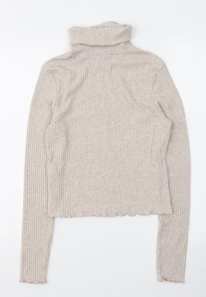 New Look Girls Beige  Polyester Jersey Casual Size 14-15 Years Roll Neck