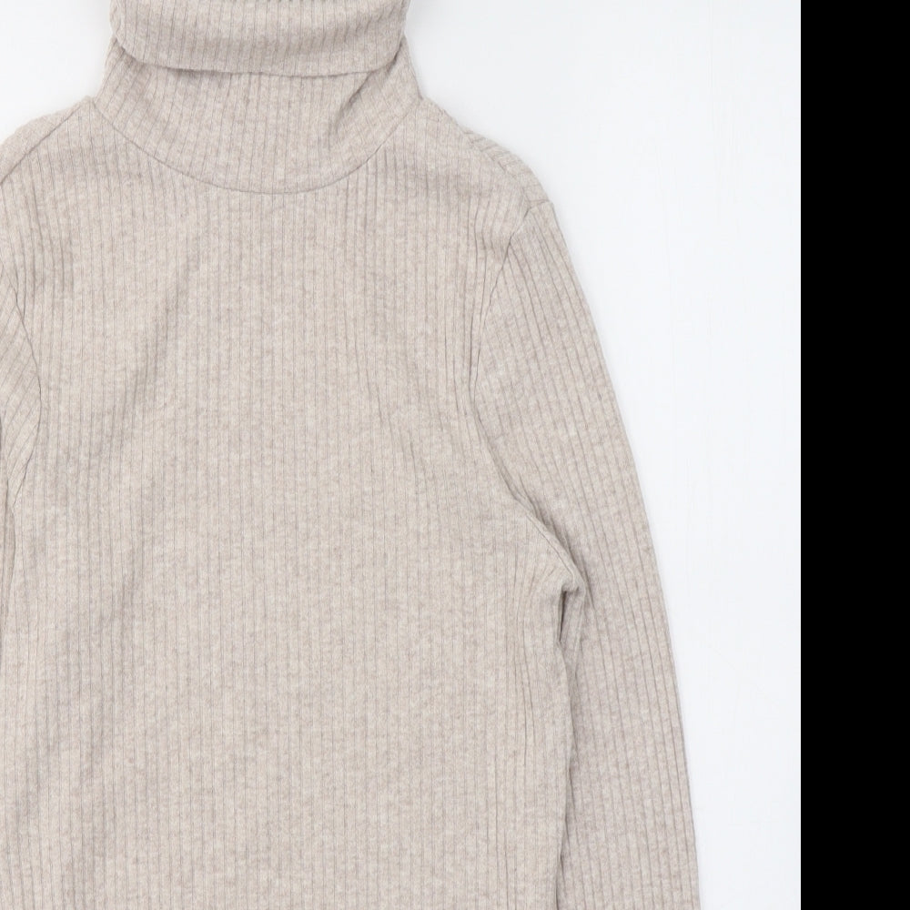 New Look Girls Beige  Polyester Jersey Casual Size 14-15 Years Roll Neck