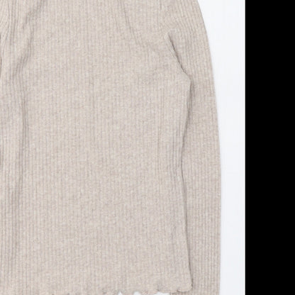 New Look Girls Beige  Polyester Jersey Casual Size 14-15 Years Roll Neck