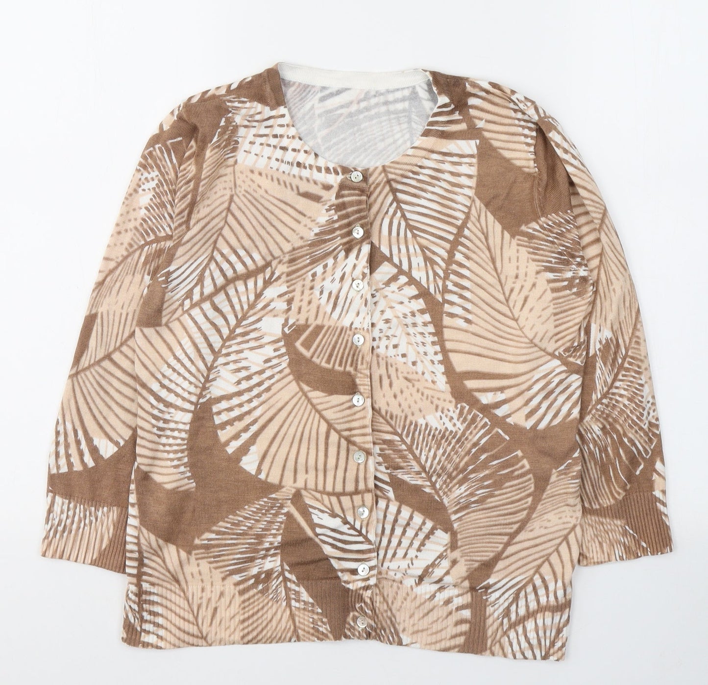 Womens UK Size 10 Preworn Beige Cardigan Jumper