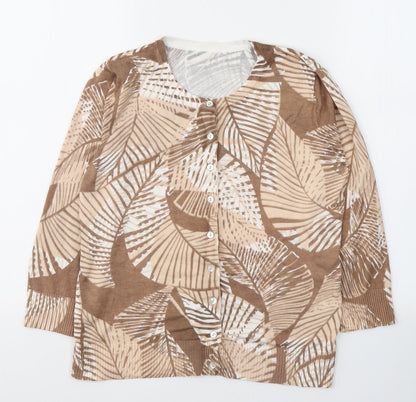Womens UK Size 10 Preworn Beige Cardigan Jumper
