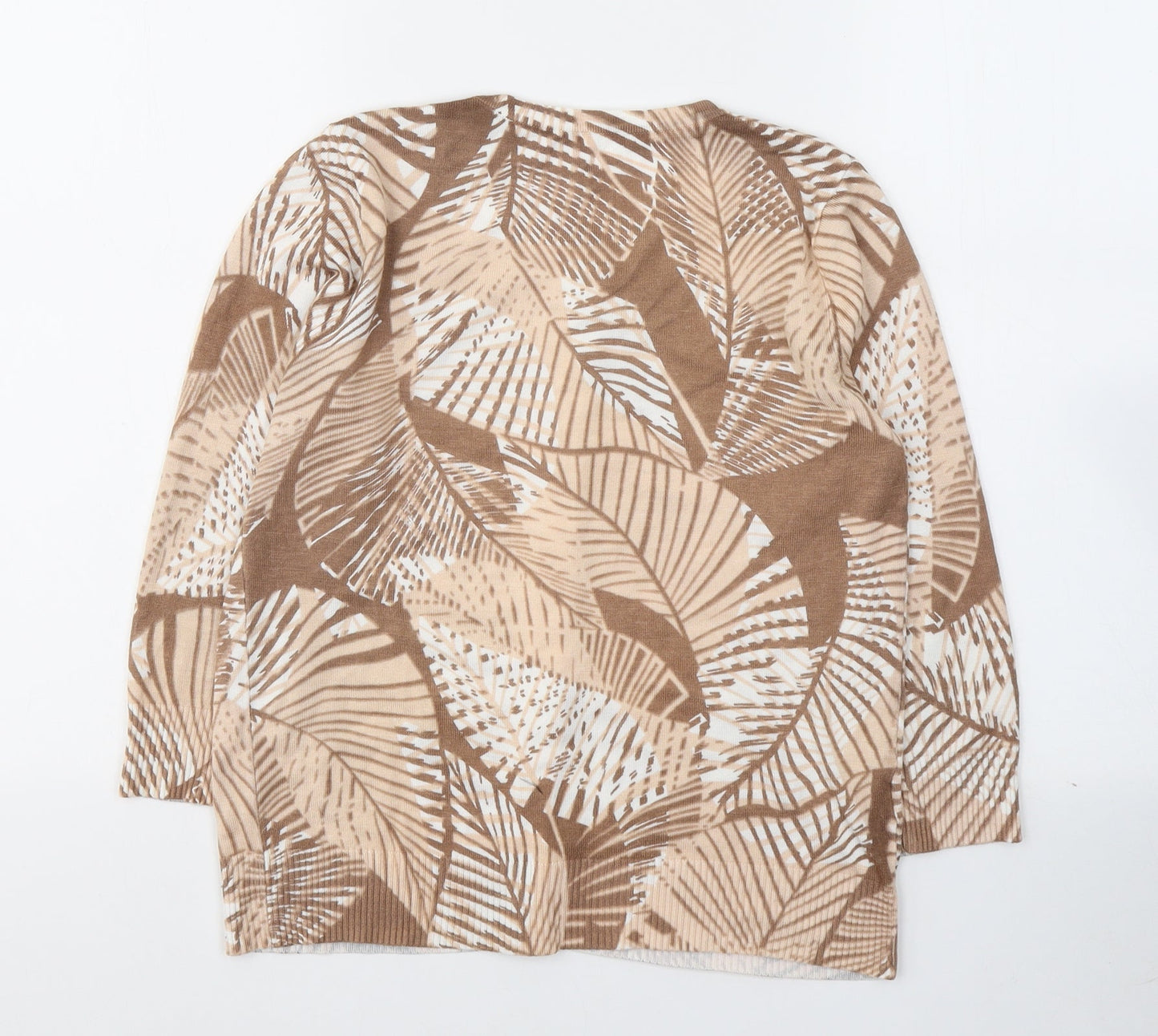 Womens UK Size 10 Preworn Beige Cardigan Jumper
