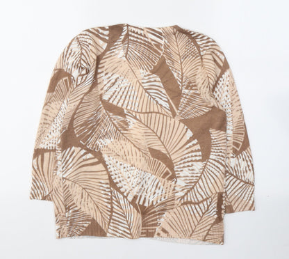 Womens UK Size 10 Preworn Beige Cardigan Jumper