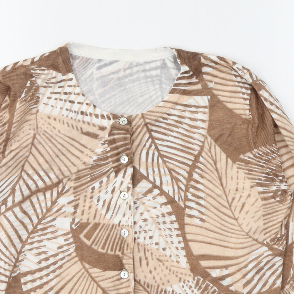 Womens UK Size 10 Preworn Beige Cardigan Jumper