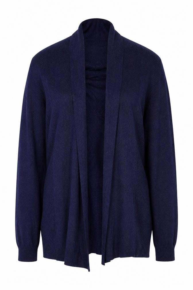 Front view of George women’s blue nylon kimono blouse, size UK 12, v-neck
