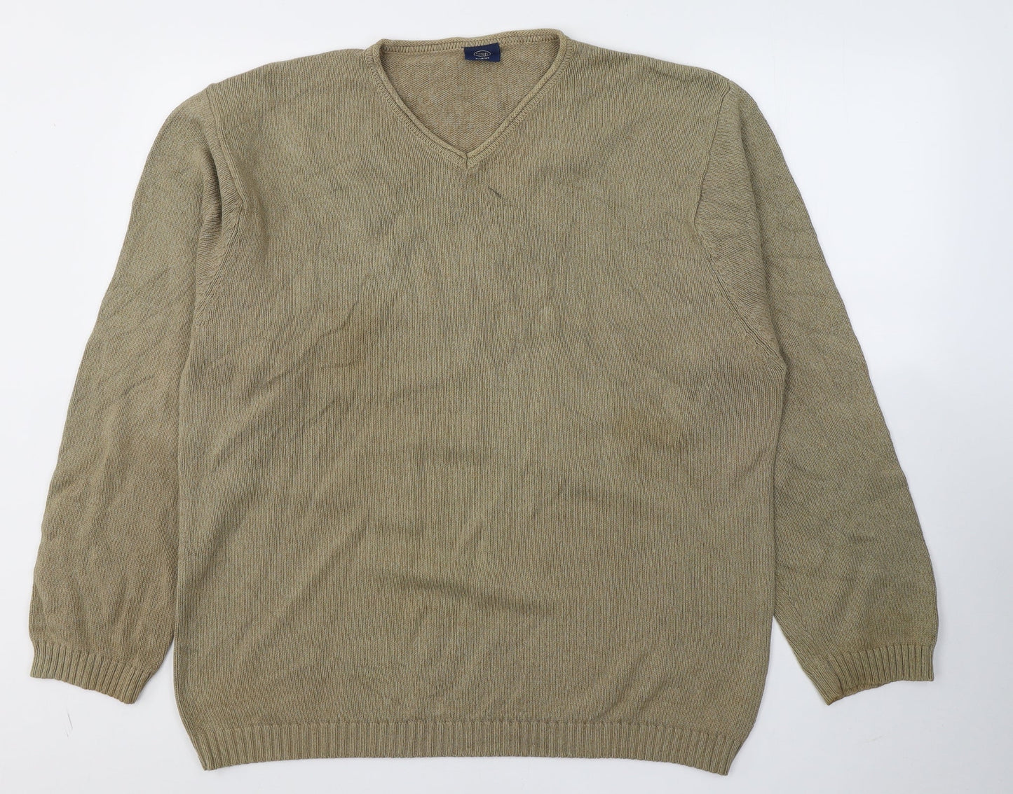 Casual Club Mens Beige Round Neck  Cotton Pullover Jumper Size XL