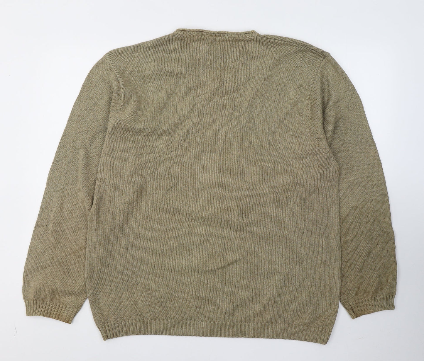 Casual Club Mens Beige Round Neck  Cotton Pullover Jumper Size XL