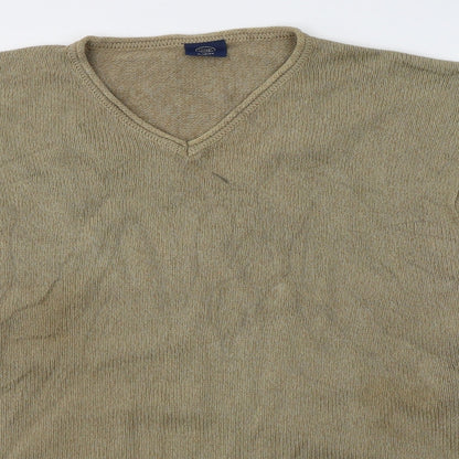Casual Club Mens Beige Round Neck  Cotton Pullover Jumper Size XL