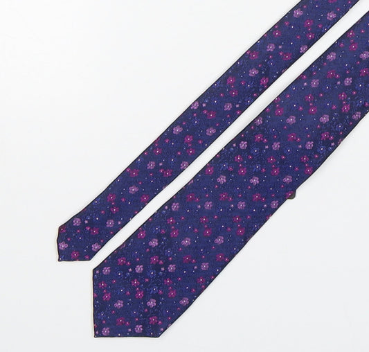 Skopes  Mens Multicoloured Floral Polyester Pointed Tie One Size