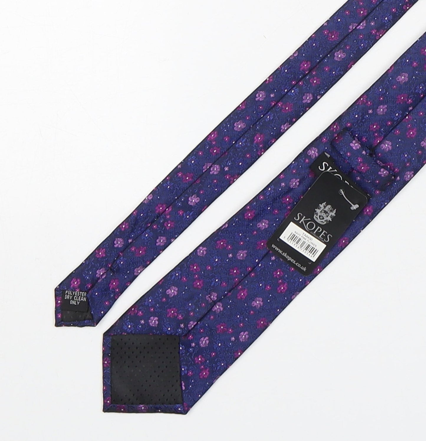Skopes  Mens Multicoloured Floral Polyester Pointed Tie One Size