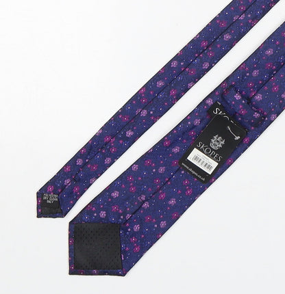 Skopes  Mens Multicoloured Floral Polyester Pointed Tie One Size
