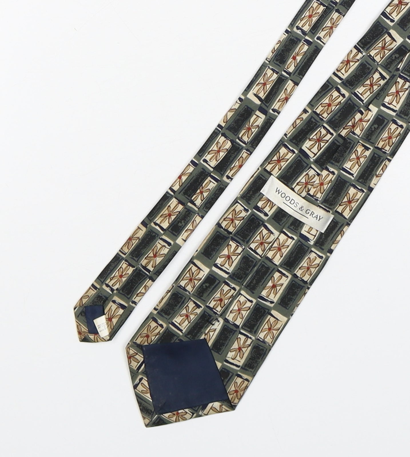 Woods & Gray Mens Multicoloured Floral Polyester Pointed Tie One Size