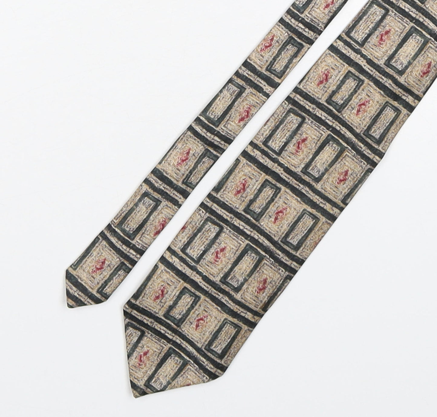 Marks and Spencer Mens Multicoloured Geometric Silk Pointed Tie One Size