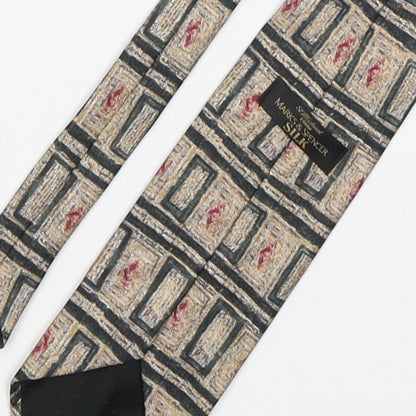 Marks and Spencer Mens Multicoloured Geometric Silk Pointed Tie One Size