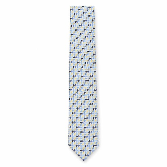 Front view of Soprano men’s multicoloured plaids & checks silk pointed tie one size