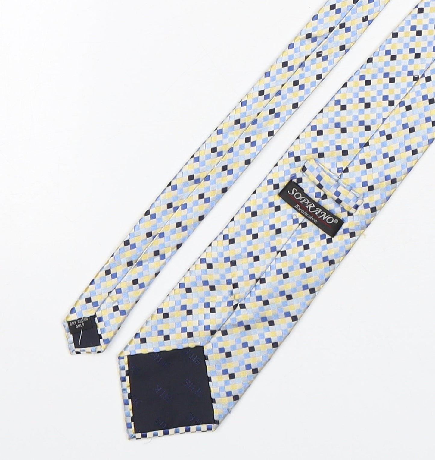 Soprano Mens Multicoloured Plaids & Checks Silk Pointed Tie One Size