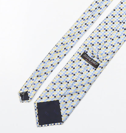 Soprano Mens Multicoloured Plaids & Checks Silk Pointed Tie One Size