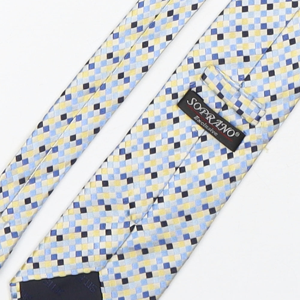 Soprano Mens Multicoloured Plaids & Checks Silk Pointed Tie One Size