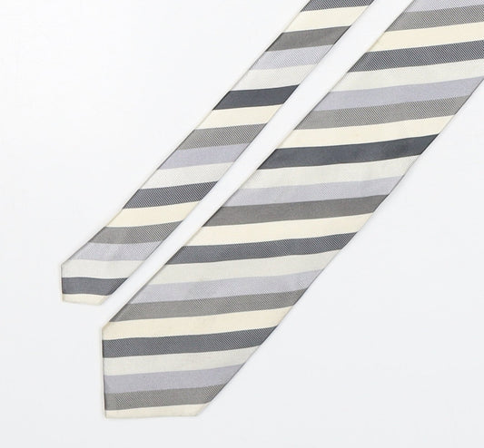 The Savile Row Company Mens Multicoloured Striped Silk Pointed Tie One Size