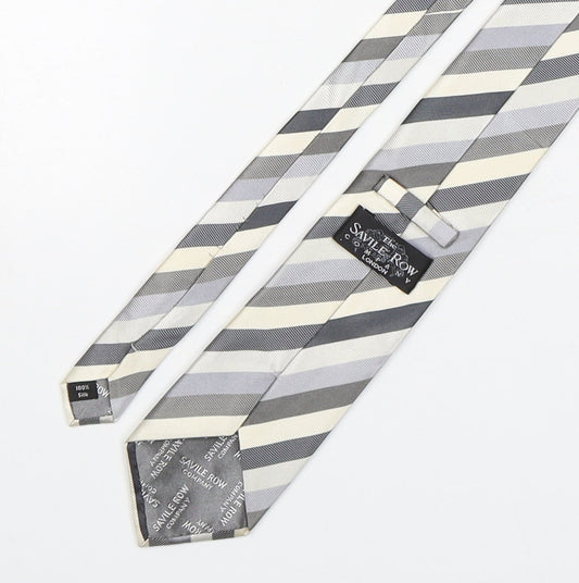 The Savile Row Company Mens Multicoloured Striped Silk Pointed Tie One Size