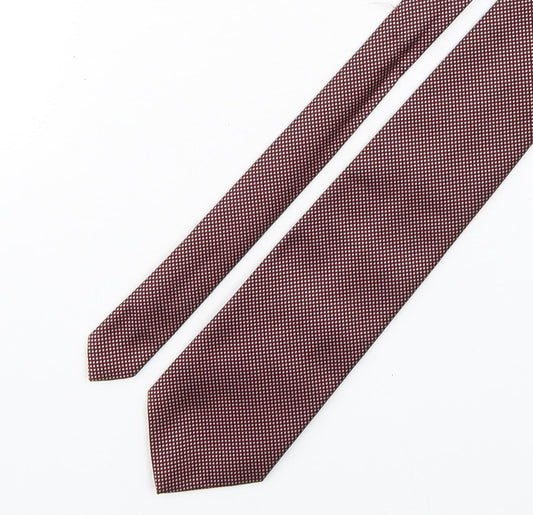 Marks and Spencer Mens Red Plaids & Checks Polyester Pointed Tie One Size