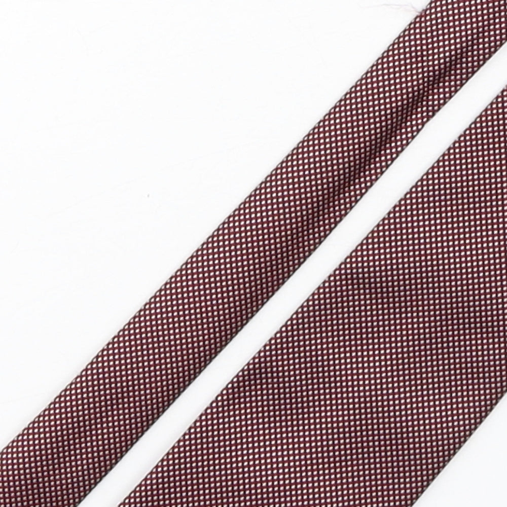 Marks and Spencer Mens Red Plaids & Checks Polyester Pointed Tie One Size