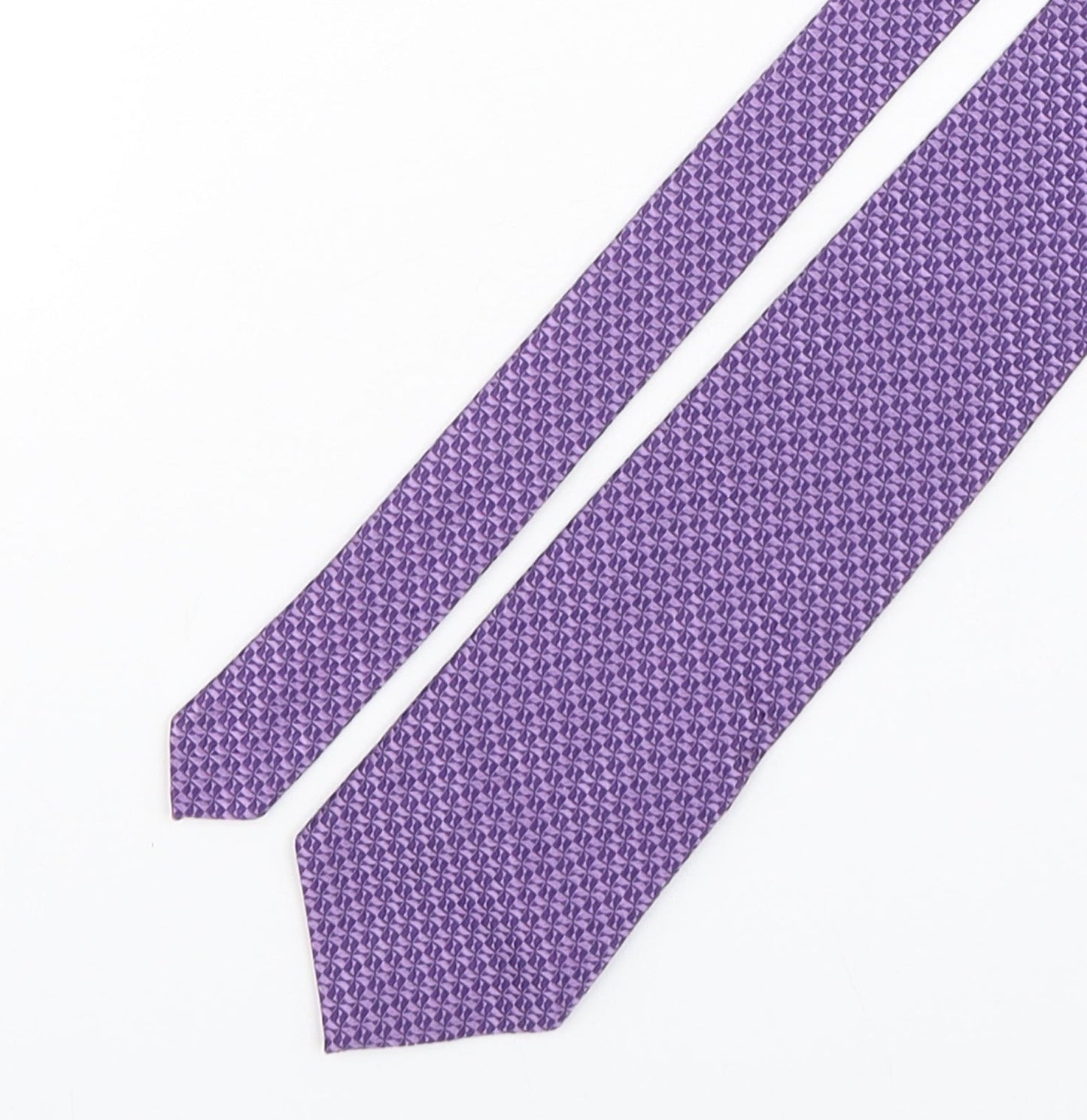 Simon Taylors Guild  Mens Purple Geometric Silk Pointed Tie One Size